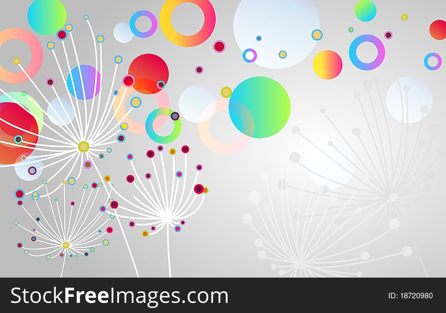 Abstract  background with dandelions. Abstract  background with dandelions