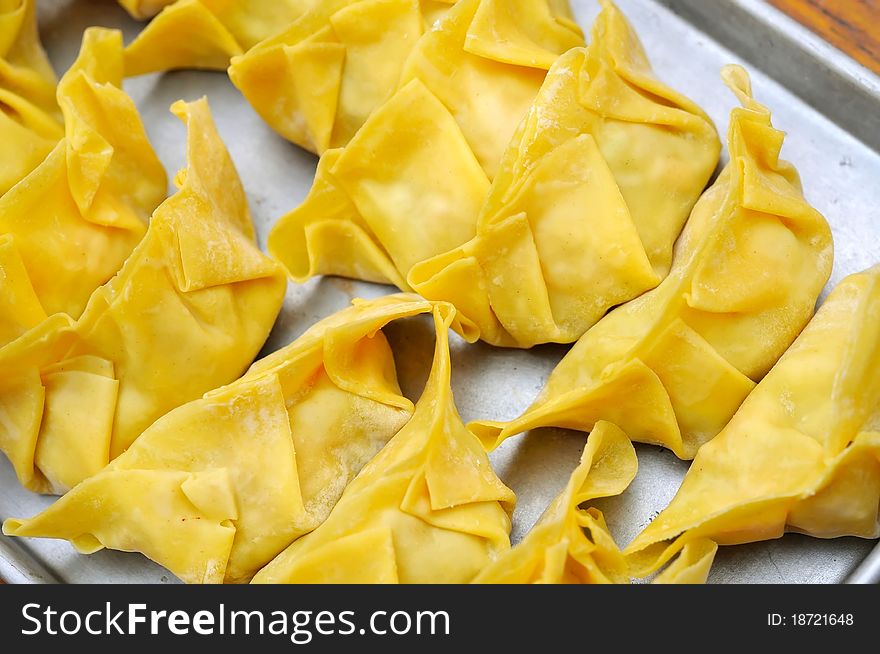 Delicately prepared Asian delicacy of meat dumplings. Delicately prepared Asian delicacy of meat dumplings.