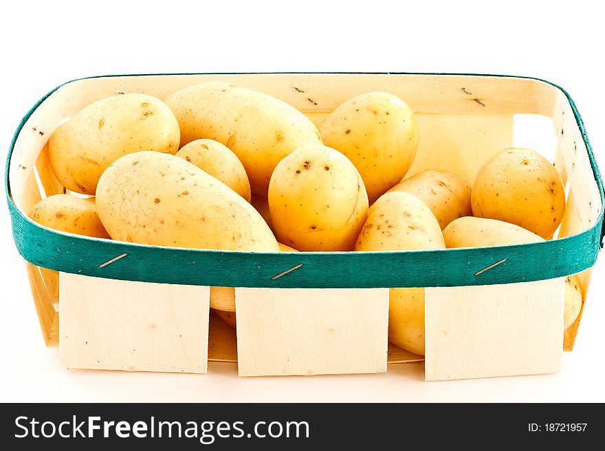 Young, fresh potatoes are isolated on a white background. Young, fresh potatoes are isolated on a white background