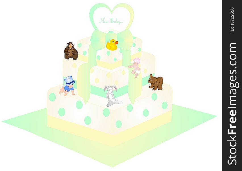 A New Baby Cake illustration