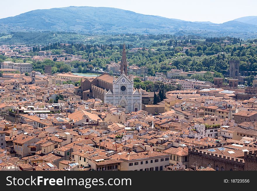 Florence view with Basilica of the Holy Cross