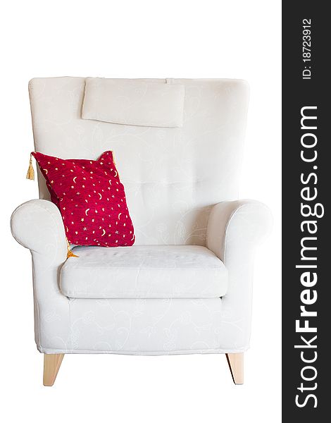 White wing chair on white background. White wing chair on white background