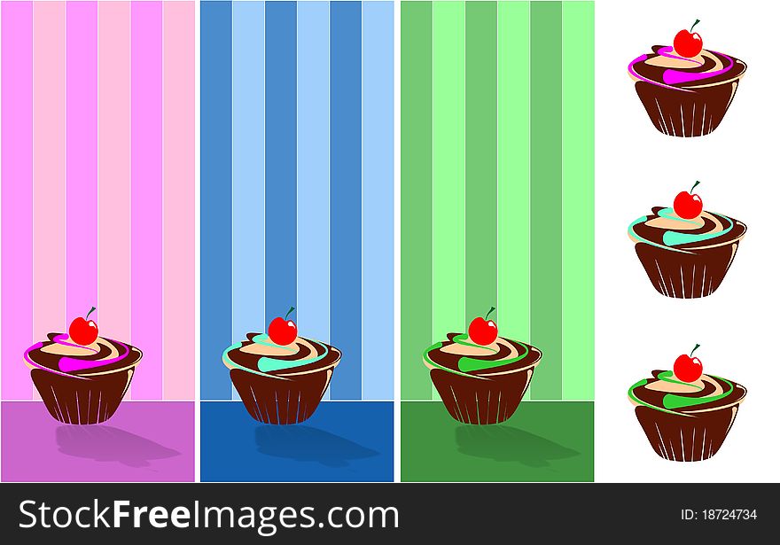 September Muffin decorated with wallpaper wallpaper, in vector