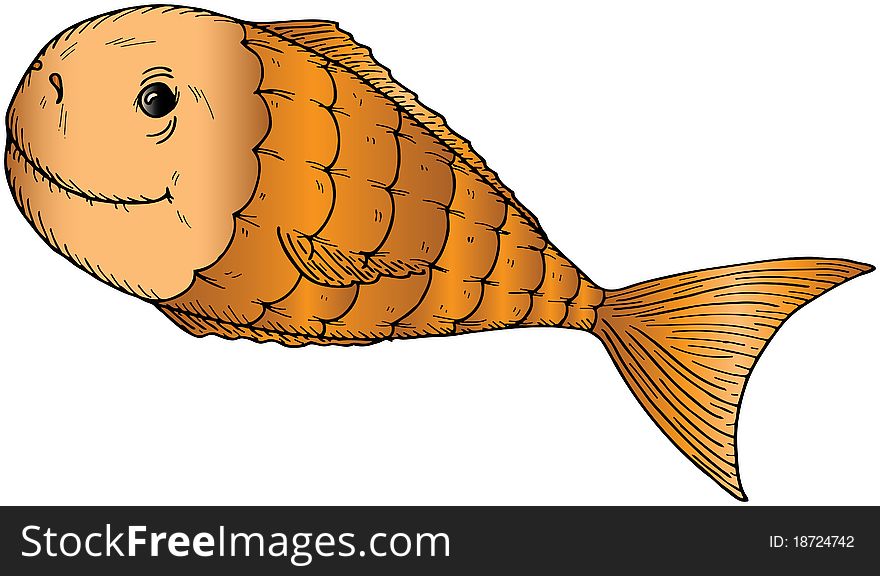 Vector illustration of a cartoon fish