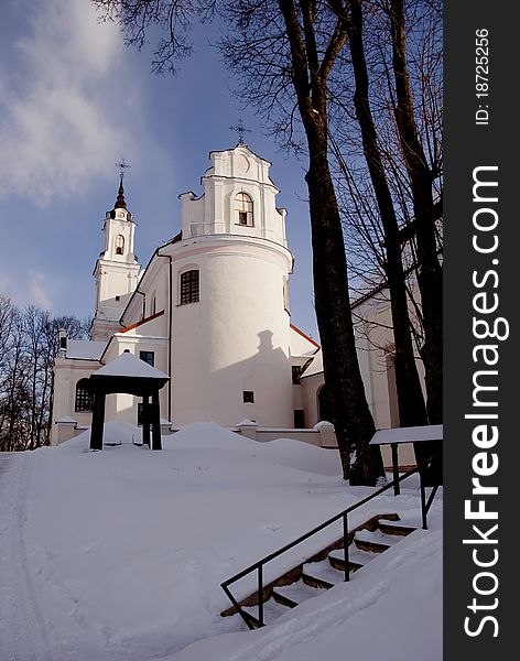 Vilnius Kalvary Church of the Holy Cross in winter