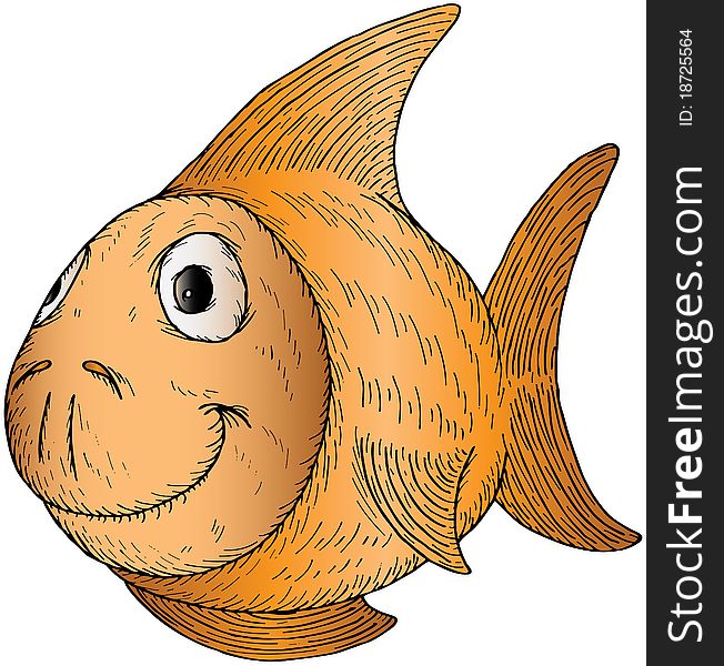 Vector illustration of a cartoon fish