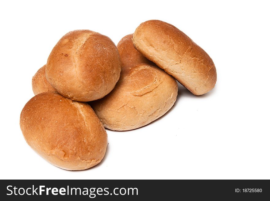 Fresh buns isolated over white