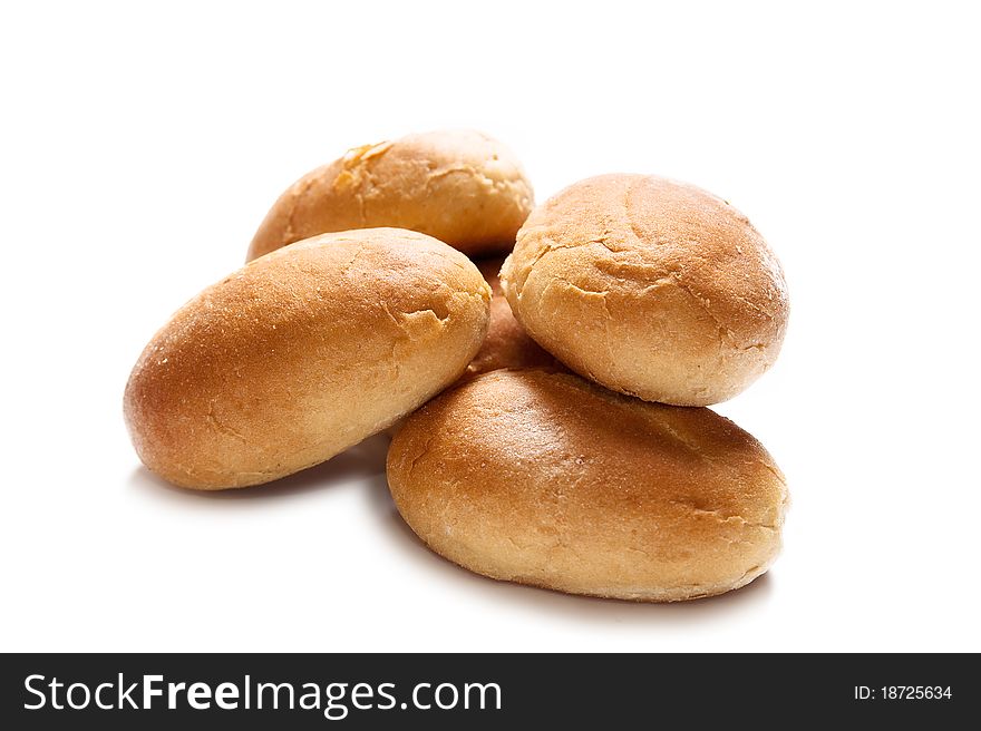 Fresh buns isolated over white