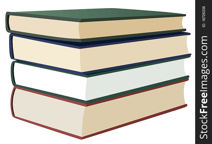 Stack of four books