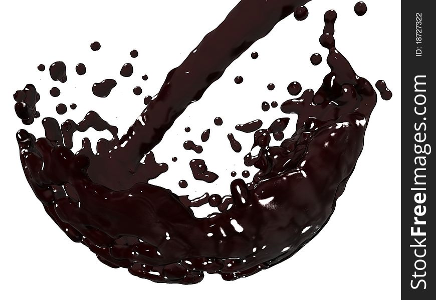 Red wine poured in a glass isolated on a white background. Red wine poured in a glass isolated on a white background