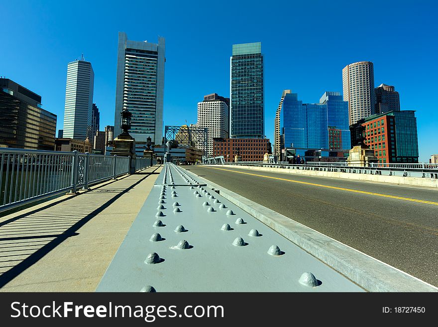 View of Boston Financial District in Massachusetts, USA.