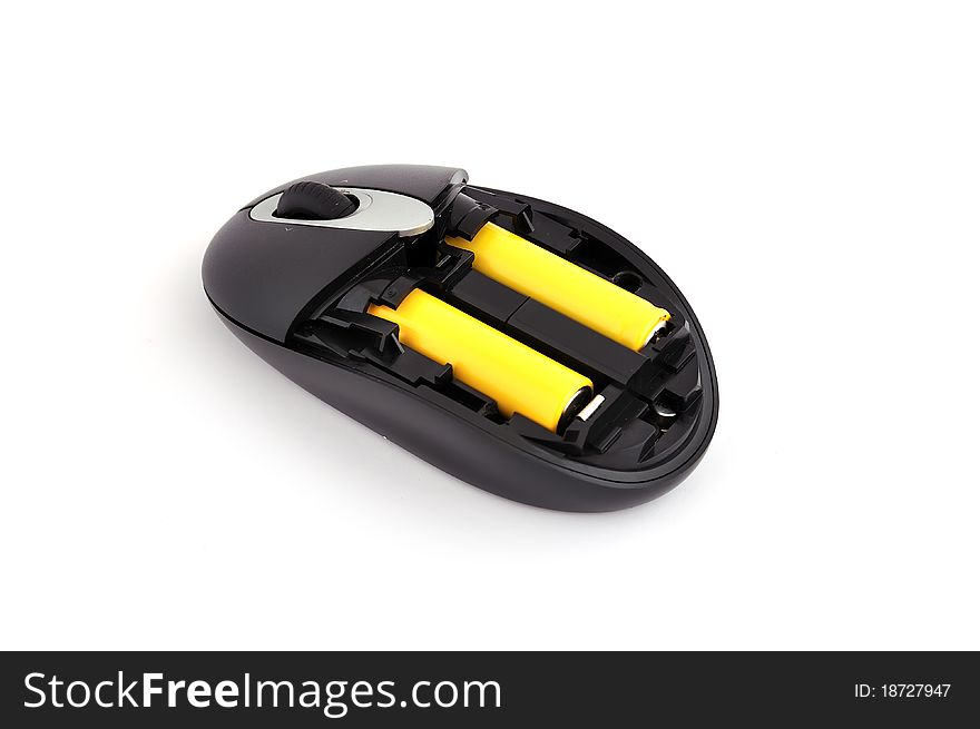 Wireless mouse on a white background