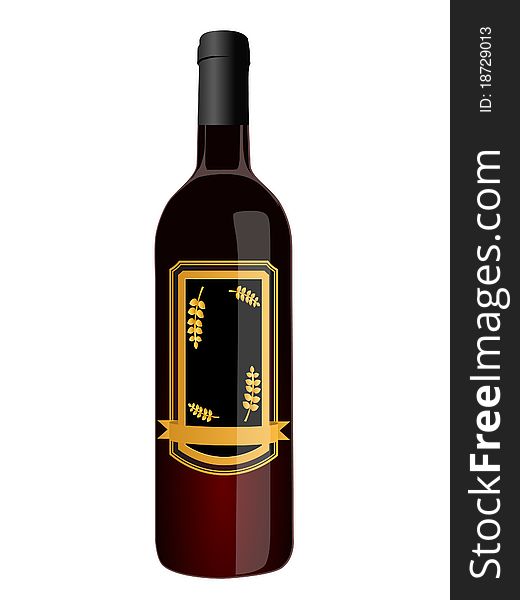Bottle of red wine isolated on a white