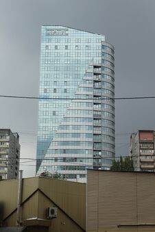 Korolyov Avenue During The Summer Rainfall. Royalty Free Stock Photo Korolyov Avenue During The Summer Rainfall. Royalty Free Stock Photo