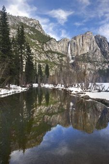 Yosemite Falls In Winter Stock Image Yosemite Falls In Winter Stock Image