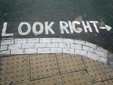 Look Right Pedestrian Crossing Road Sign Stock Photo Look Right Pedestrian Crossing Road Sign Stock Photo