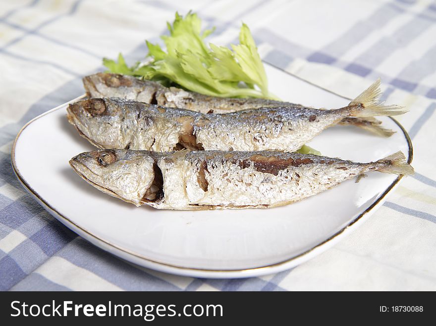 Fried fish on a plate ready to be served