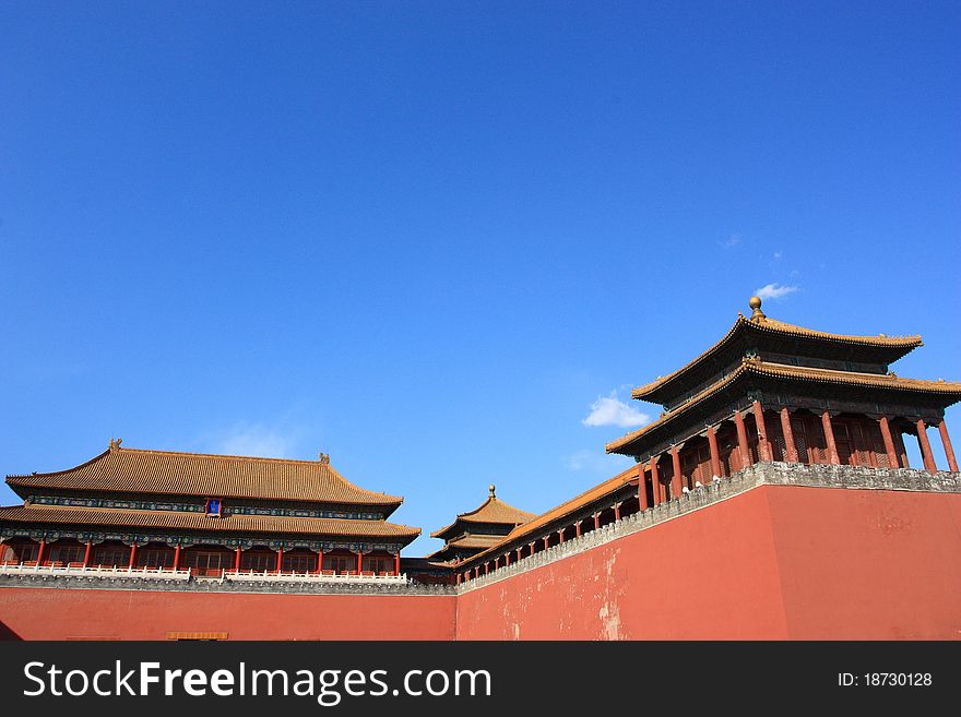 The forbidden city, also called palace museum, world historic heritage, Beijing China. Shot at the front gate in a fine day. The forbidden city, also called palace museum, world historic heritage, Beijing China. Shot at the front gate in a fine day.