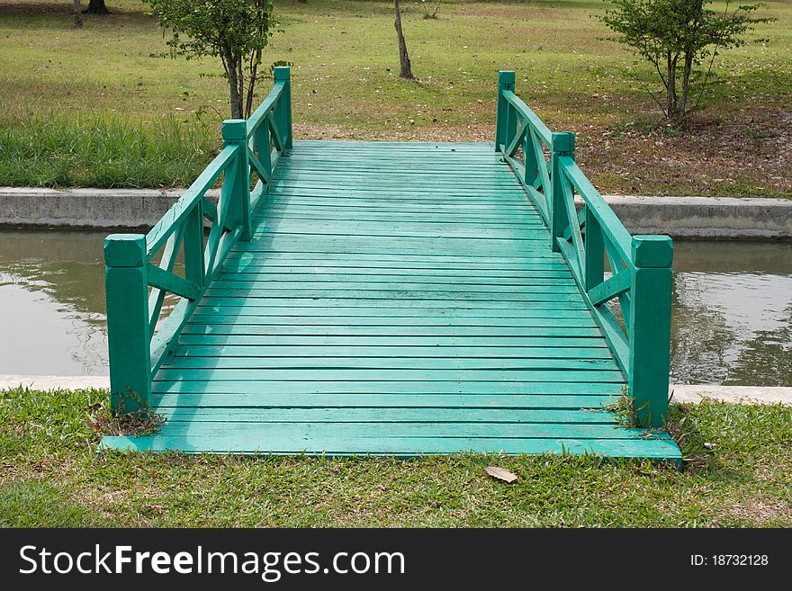 Bridge over canal Destination is a wide grass field.