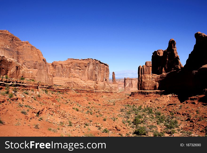 The Park Avenue section of Arches National Park in Utah.