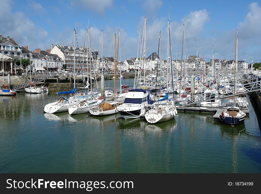 The yachts parking in La Pouliguen, Bretagne, France. The yachts parking in La Pouliguen, Bretagne, France.