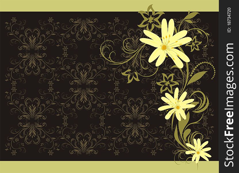 Spring bouquet. Decorative background. Illustration