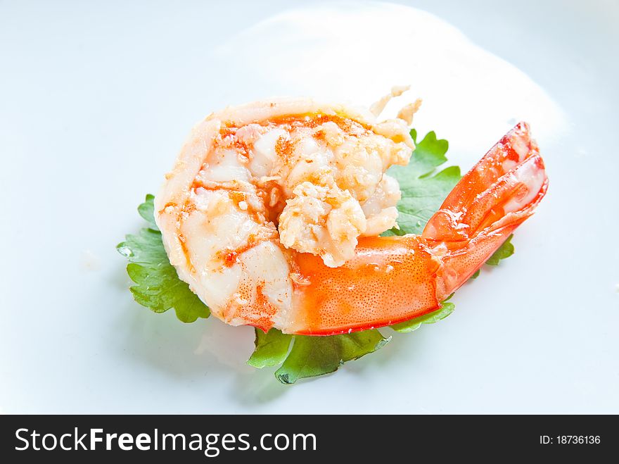 Jumbo Shrimp seafood White Background
