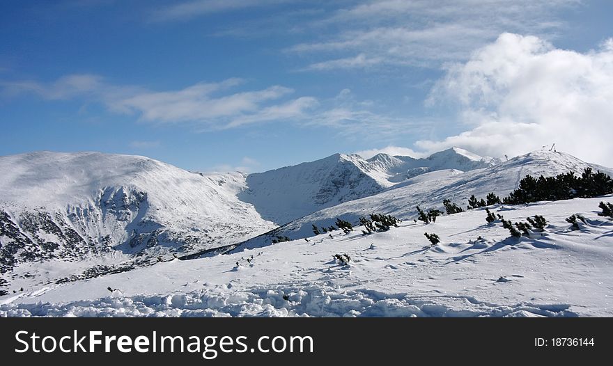 Winter mountains landscape. Bulgaria, Borovets