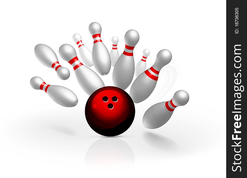Bowling Strike  Illustration