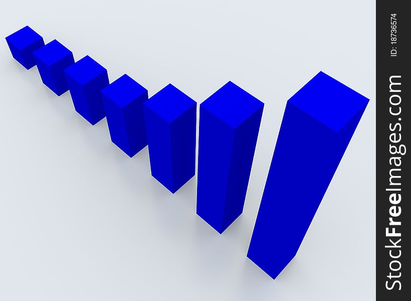 3d rendering of the growth chart on white surface. 3d rendering of the growth chart on white surface