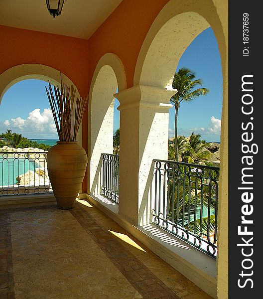 Arched Balcony openings in Secrets Sanctuary Resort Punta Cana DR. Arched Balcony openings in Secrets Sanctuary Resort Punta Cana DR