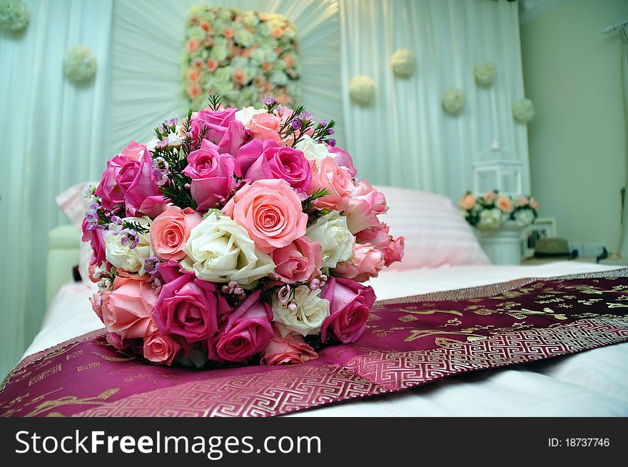 Bouquet of red, pink and white roses. Bouquet of red, pink and white roses