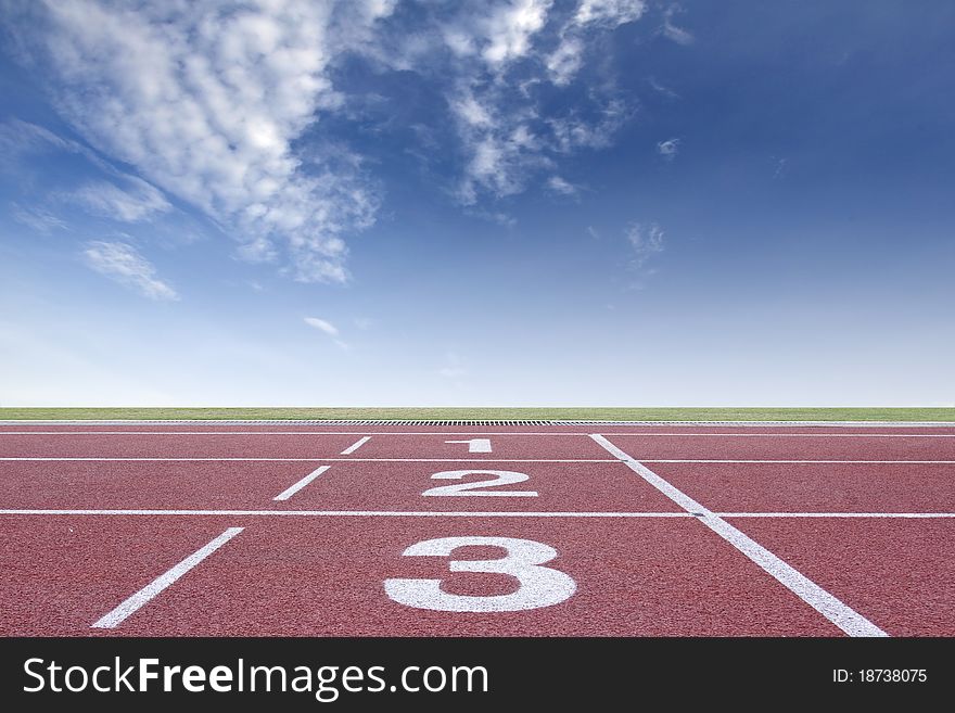 Racing track and blue sky