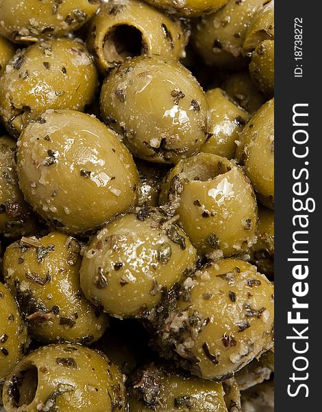 Italian olives covered with herbs and oil. Italian olives covered with herbs and oil