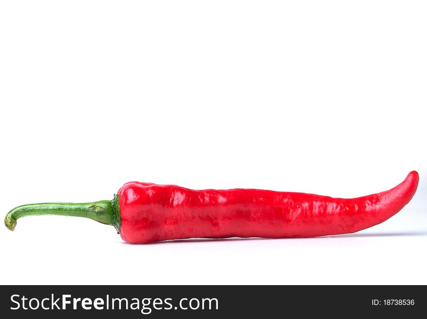 Red hot chili on white background. Red hot chili on white background