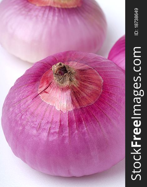 Red onion vegetable isolated on white background. Red onion vegetable isolated on white background