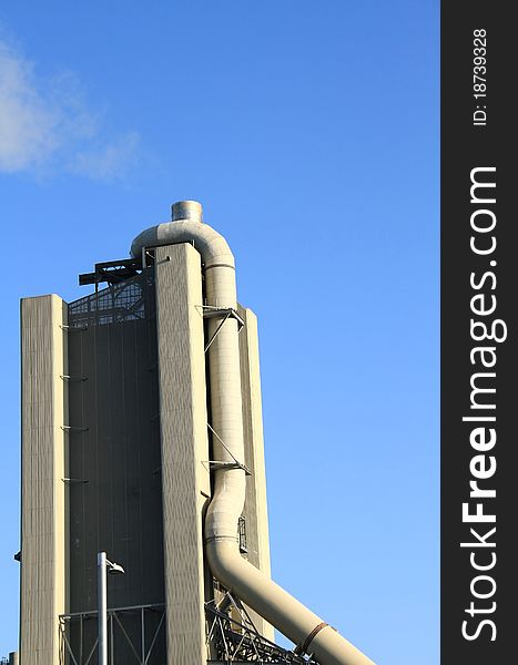 A close up shot of factory chimneys. A close up shot of factory chimneys