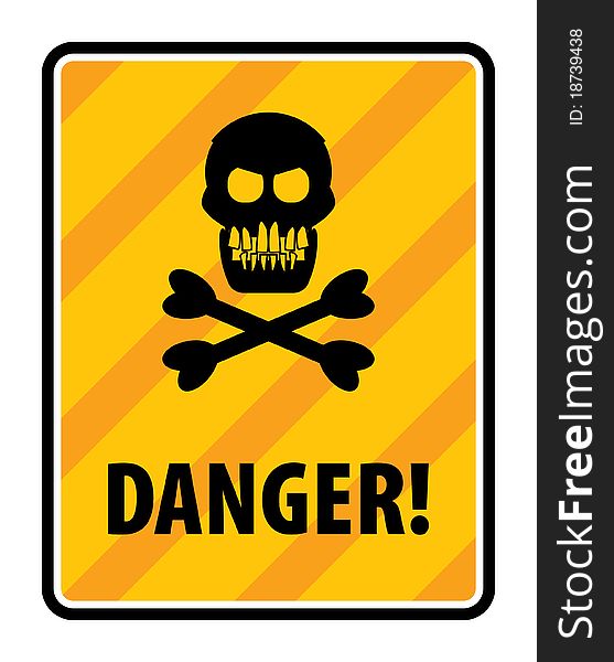 Skull and crossbones danger sign