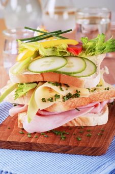 Ham And Cheese Sandwich Stock Photography