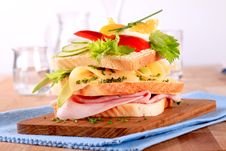 Ham And Cheese Sandwich Stock Photo