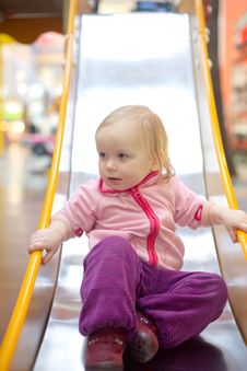 Adorable Baby Sliding Down Baby Slide Stock Photography Adorable Baby Sliding Down Baby Slide Stock Photography