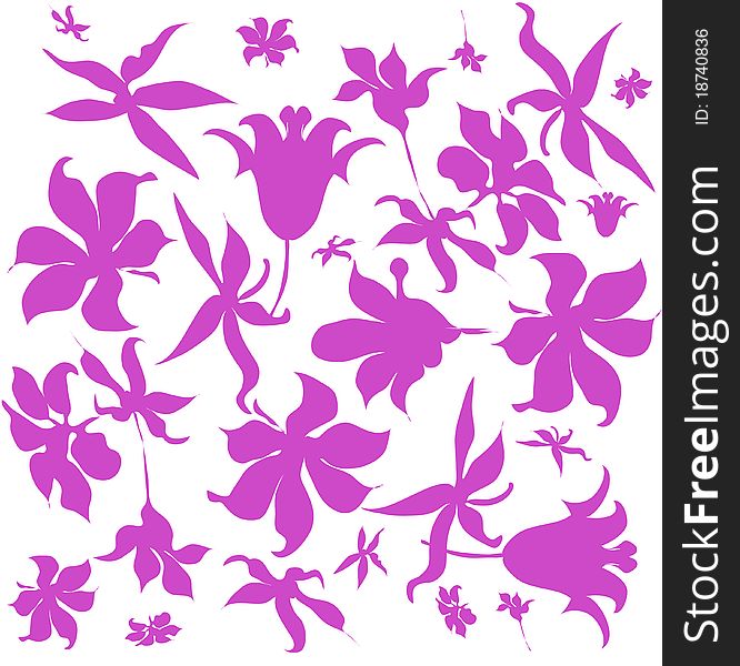 Violet Flower Ornament Background