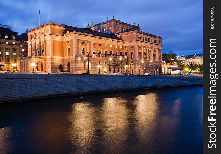 A house in stockholm in evening. A house in stockholm in evening