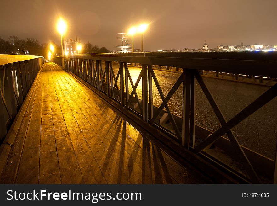 A wooden bridge in Stockholm. A wooden bridge in Stockholm