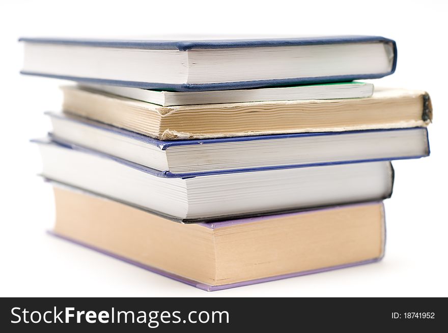 Pile of books isolated on the white background