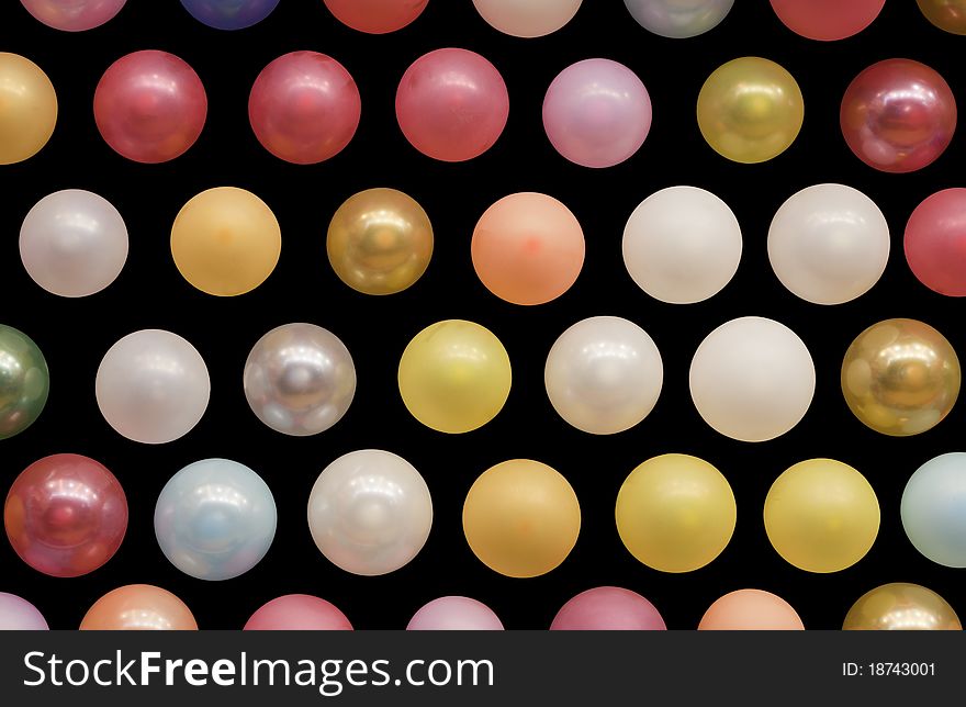 Colorful balloons on a black background