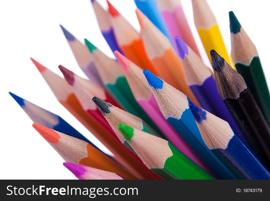 Pencils with rainbow colours. Artistic selective focus. Pencils with rainbow colours. Artistic selective focus.
