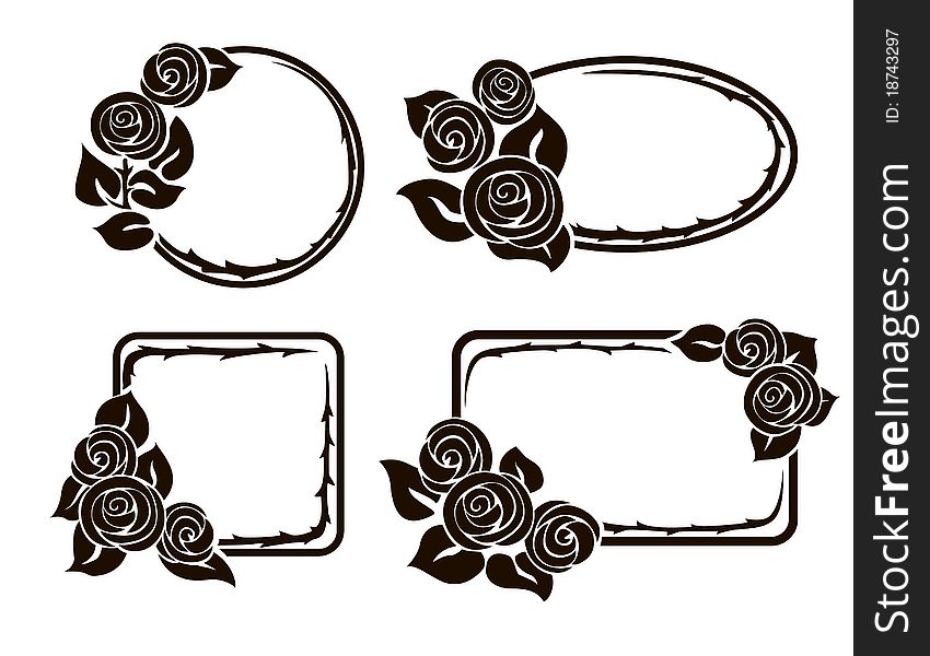 Frames with roses, black insulated