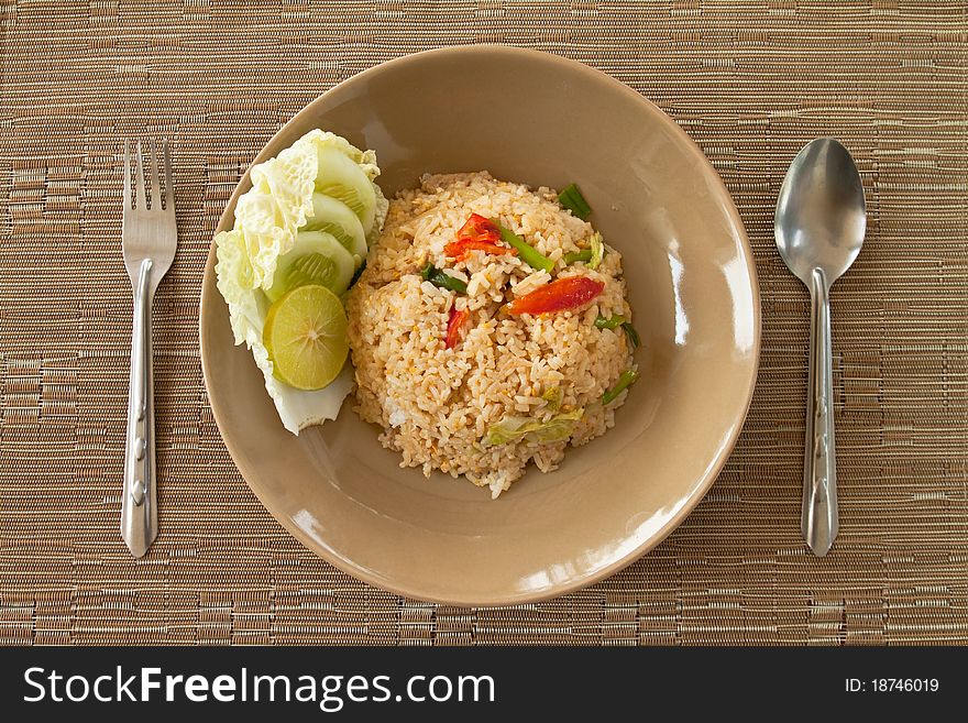 Fried rice with mixed vegetable, thai food