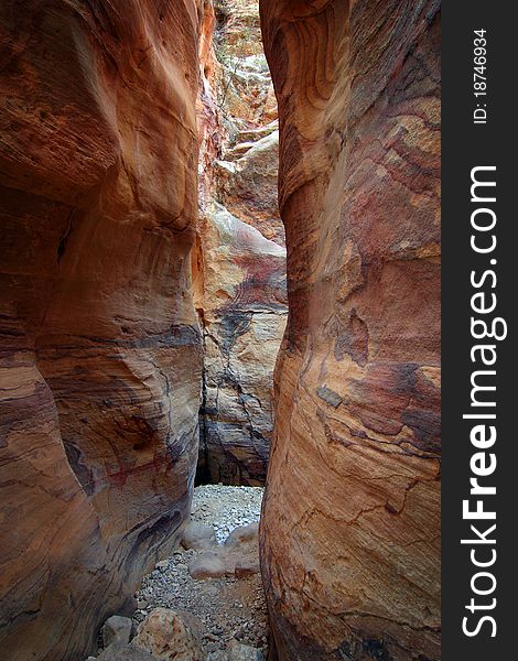 Jordan: Geological Formation In Petra